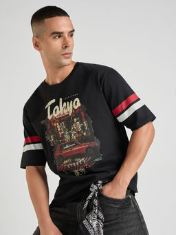 Difference of Opinion - Mens Printed Oversized Cotton Round Neck T-Shirt