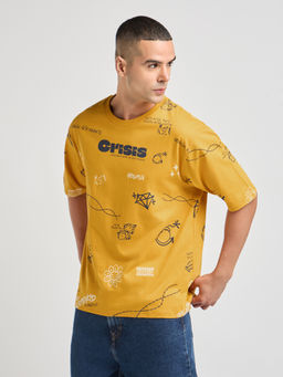 Difference of Opinion - Mens Printed Oversized Cotton Round Neck T-Shirt