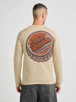 Difference of Opinion - Mens Beige Printed Regular Fit Full Sleeve Round Neck T-Shirt