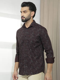 CRIMSOUNE CLUB - Men's Maroon Printed Shirt