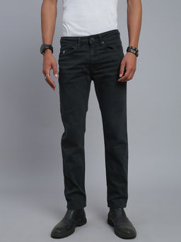 necked - Men's Charcoal Grey Comfort Straight Fit Jeans