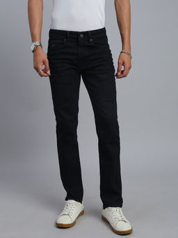necked - Men's Black Solid Comfort Straight Fit Jeans