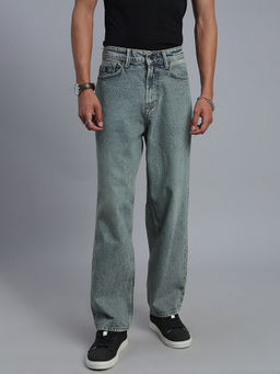 necked - Men Blue Vintage Washed Ultra Baggy Fit Jeans