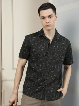CRIMSOUNE CLUB - Men's Green Printed Shirt