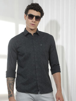 CRIMSOUNE CLUB - Men's Charcoal Floral Print Shirt