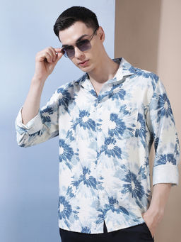 CRIMSOUNE CLUB - Men's White Print Shirt