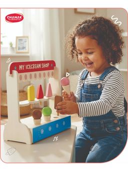 Chanak - 8-Piece Wooden Ice Cream Play Set for Kids