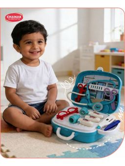 Chanak - 10-Piece Pretend Play Doctor Set for Kids with Led Tools-Blue
