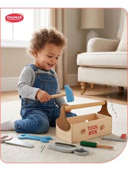 Chanak - 7-Piece Wooden Tool Set with Toolbox