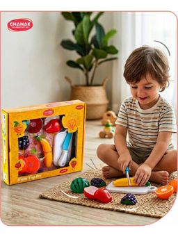 Chanak - 7-Piece Kids Fruit Cutting Play Set with Knife and Board