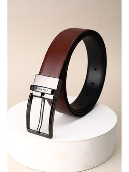 Van Heusen - Men Brown & Black Textured Formal Belt