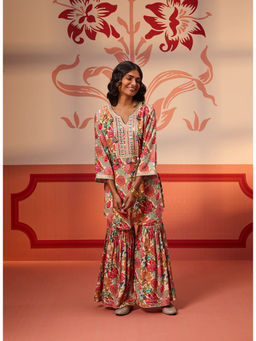 Lakshita - Fleur Multicolored Printed Kurta with Sharara (Set of 2)