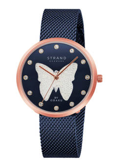 Strand by Obaku - Sparkling Butterfly Blue Dial Quartz Watch For Women (S700LHVLML-DBW)