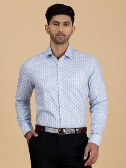 JadeBlue - Men's Light Blue Slim Fit Printed Formal Shirt