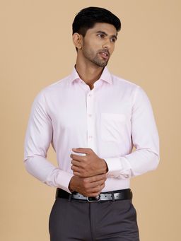 Greenfibre - Men's Slim Fit Light Pink Printed Formal Shirt