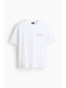 H&M - Men White Loose Fit Printed T-Shirt