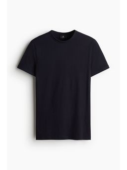 H&M - Men Blue Slim Fit Cotton T-Shirt