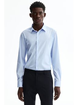 H&M - Men Blue Slim Fit Easy-Iron Shirt