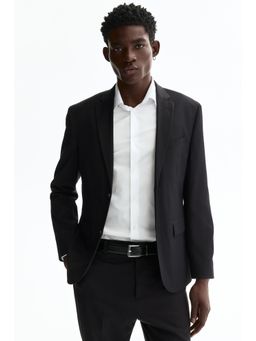 H&M - Men Black Slim Fit Jacket