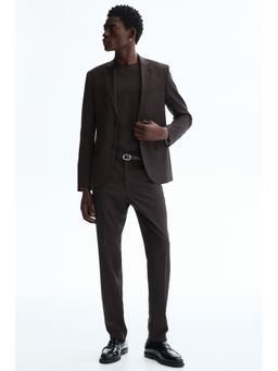 H&M - Men Brown Slim Fit Suit Trousers