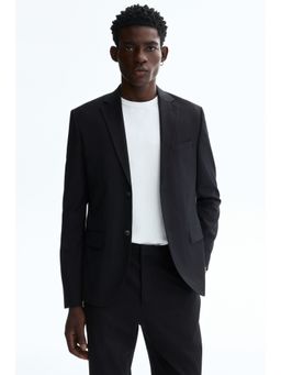 H&M - Men Black Regular Fit Single-Breasted Jacket