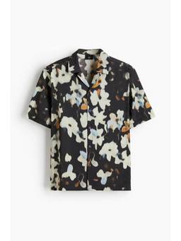 H&M - Men Black Regular Fit Patterned Resort Shirt