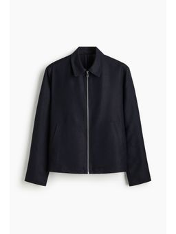 H&M - Men Blue Regular Fit Linen-Blend Jacket