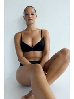 H&M - Women Black Microfibre Super Push-Up Bra