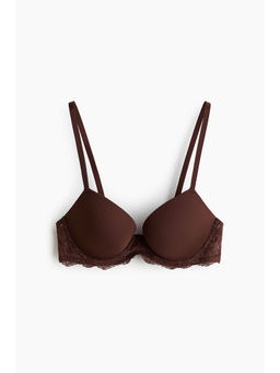 H&M - Women Brown Microfibre Push-Up Bra