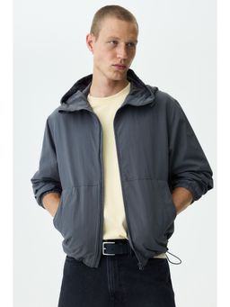 H&M - Men Grey Water-Repellent Nylon Windbreaker