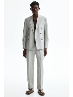 H&M - Men Grey Regular Fit Tailored trousers