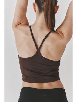 H&M - Women Brown Seamless Sports Top With Drymove