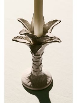 H&M - White Large Palm Tree Candlestick