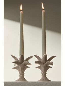H&M - White Small Palm Tree Candlestick