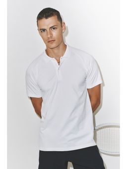 H&M MOVE - Men White Regular Fit Tennis T-Shirt With Drymove