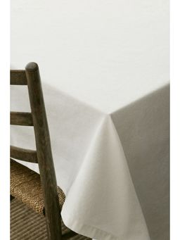 H&M - White Linen-Blend Tablecloth