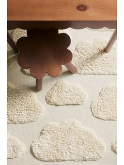 H&M - White Tufted Cotton Canvas Rug