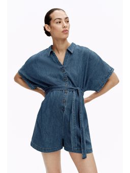 H&M - Women Blue MAMA Denim Playsuit