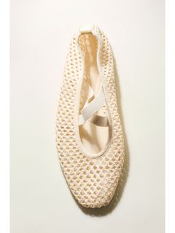 H&M - Women Beige Braided Ballet Flats