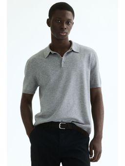 H&M - Men Grey Regular Fit Polo T-Shirt