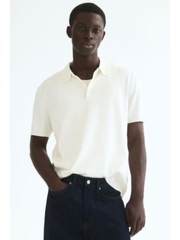 H&M - Men White Regular Fit Polo T-Shirt