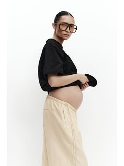 H&M - Women Yellow MAMA Linen-Blend Drawstring Trousers