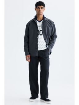 H&M - Men Black Relaxed Fit Twill Trousers