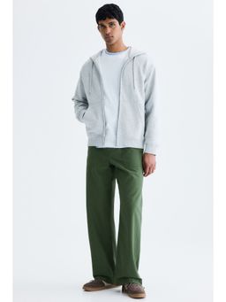 H&M - Men Green Relaxed Fit Twill Trousers