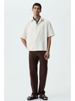 H&M - Men Brown Relaxed Fit Cotton Twill Chinos