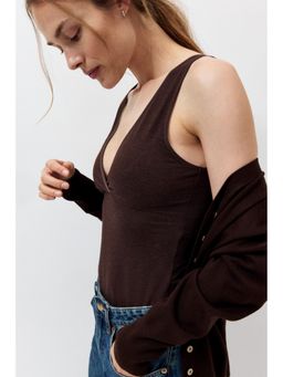 H&M - Women Brown MAMA Nursing Vest Top