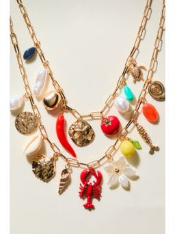 H&M - Women Gold Two-Strand Charm Necklace