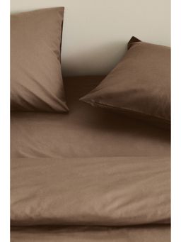 H&M - Brown Cotton Single Duvet Cover Set