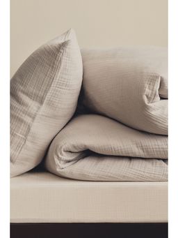 H&M - Beige Muslin Single Duvet Cover Set