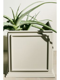 H&M - Beige Large Metal Plant Pot